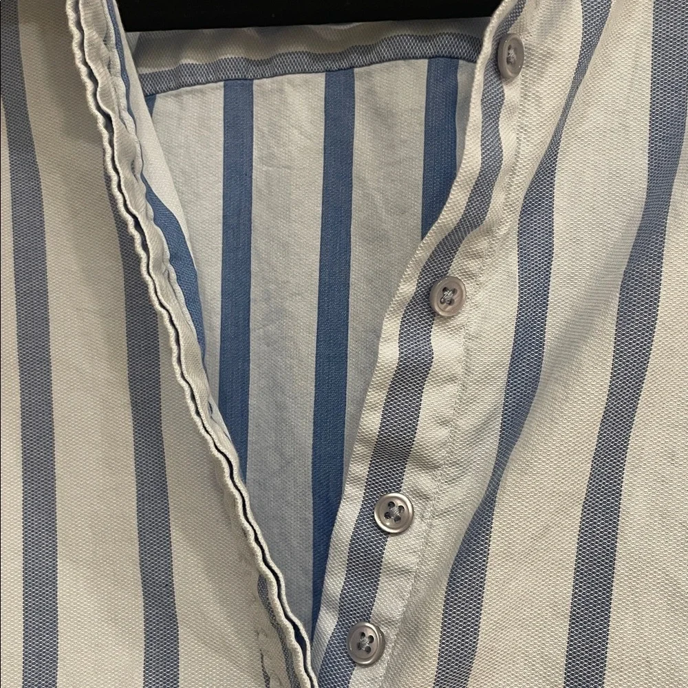 The Shirt by Rochelle Behrens Blue Stripe The Boyfriend Button Down Shirt - Picture 5 of 7
